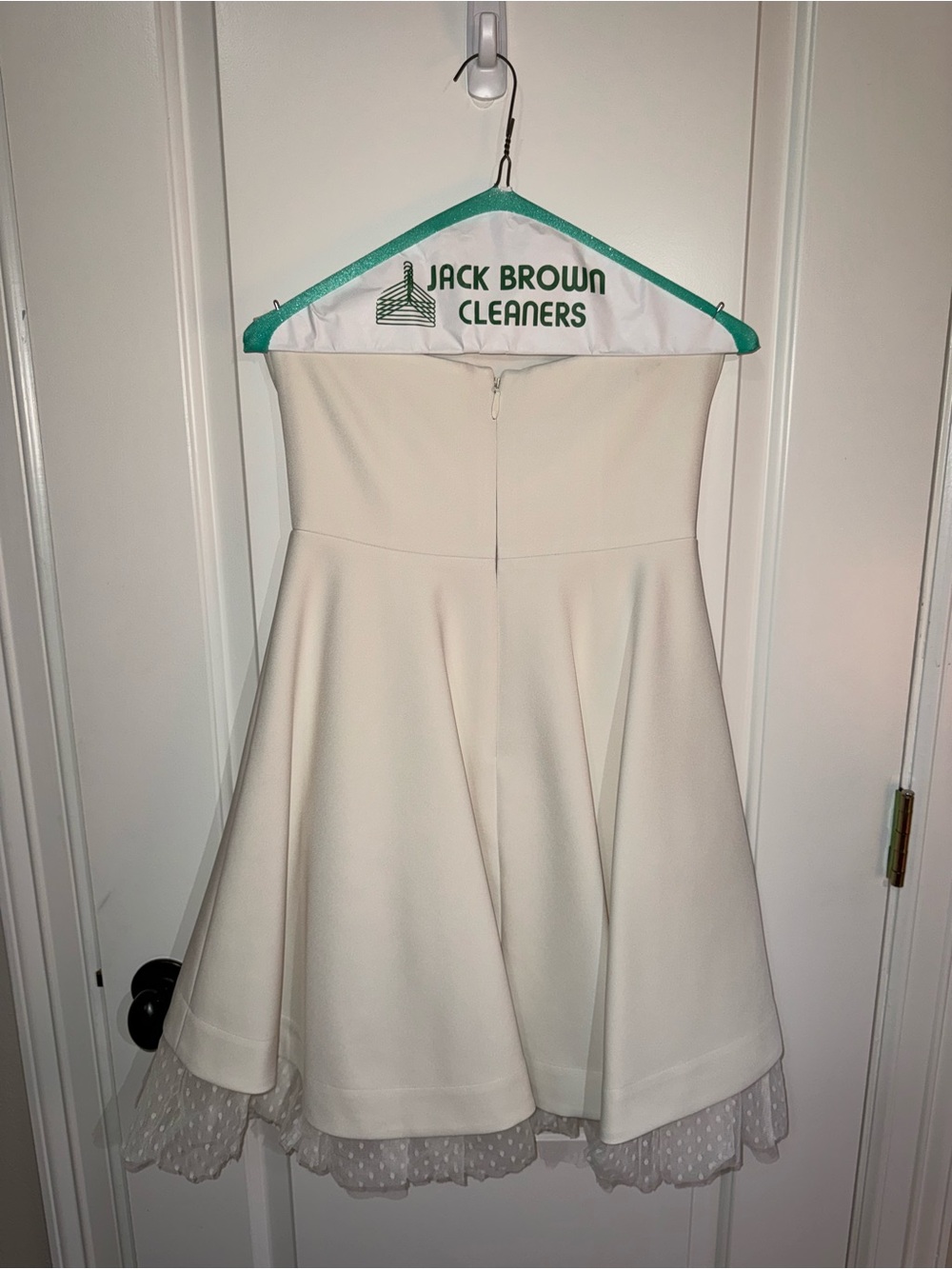 BCBGMaxAzria White Strapless Layered Mini Dress - Picture 3 of 3